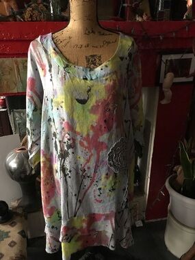 Lin Blanc Women's Multicolor Artistic Print dress/moo moo